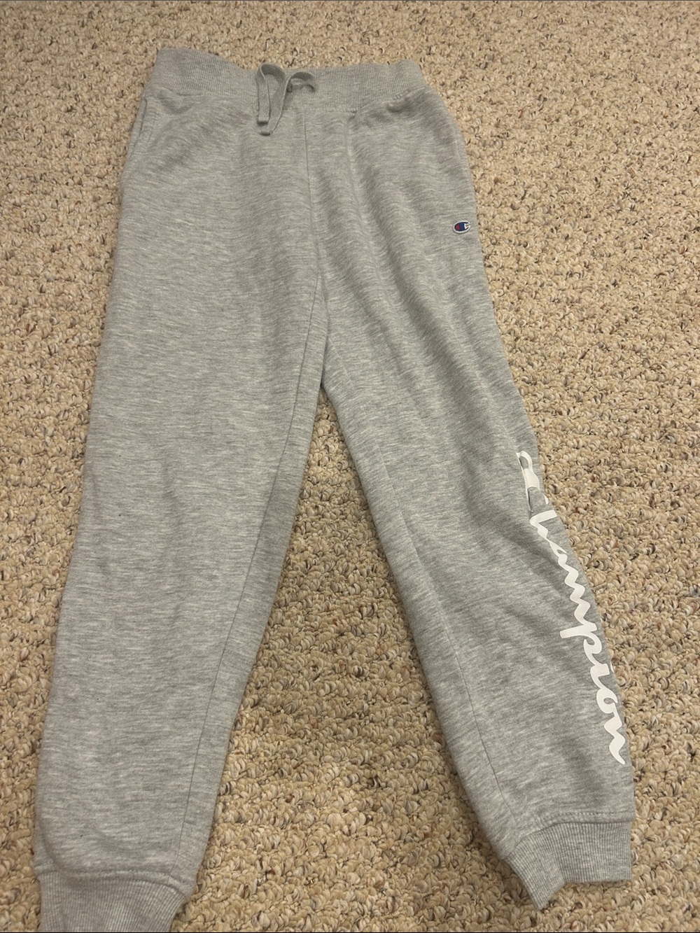 Champion Kids Gray Joggers with Side Script Logo